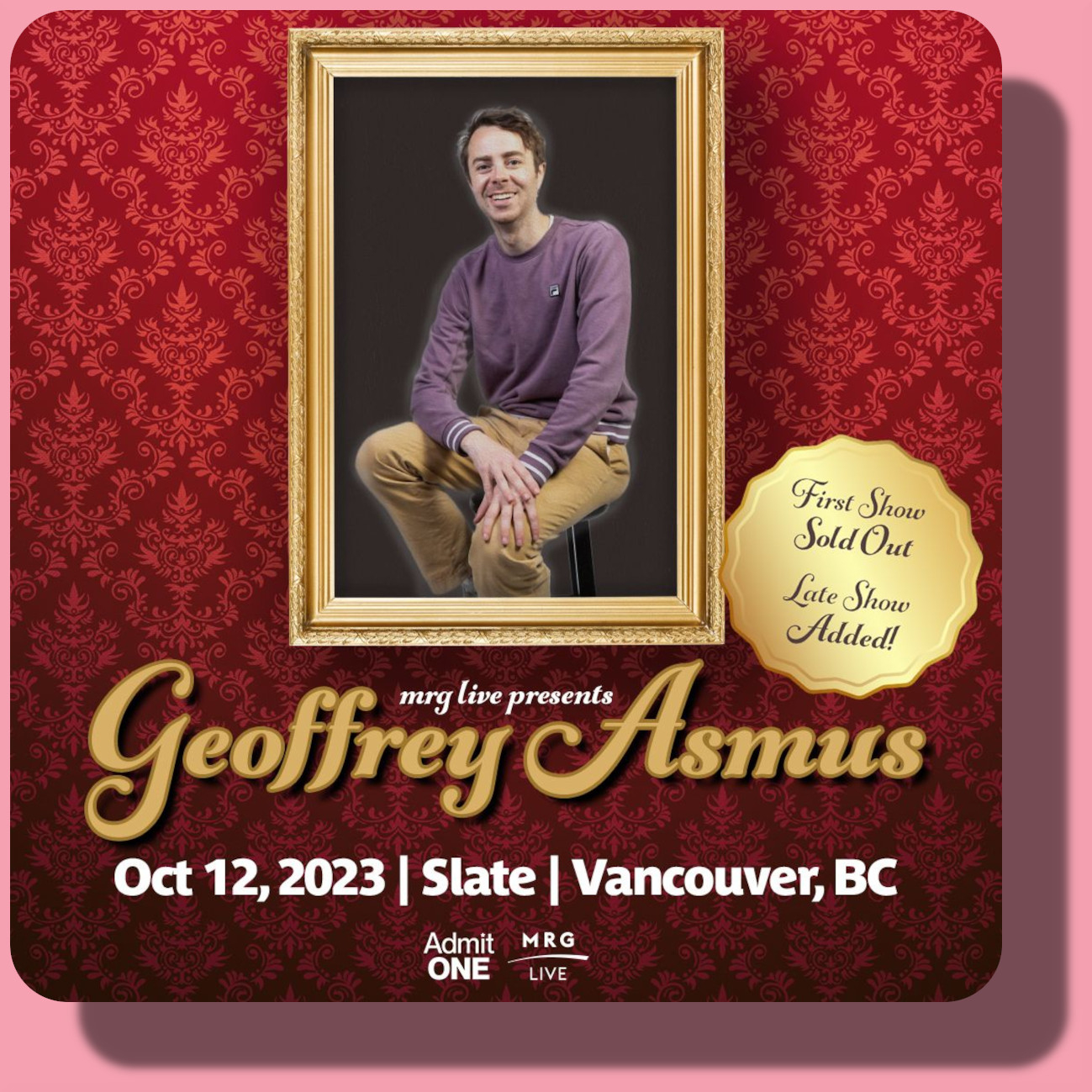 Geoffrey Asmus Live at slate. Vancouver | October 12, 2023