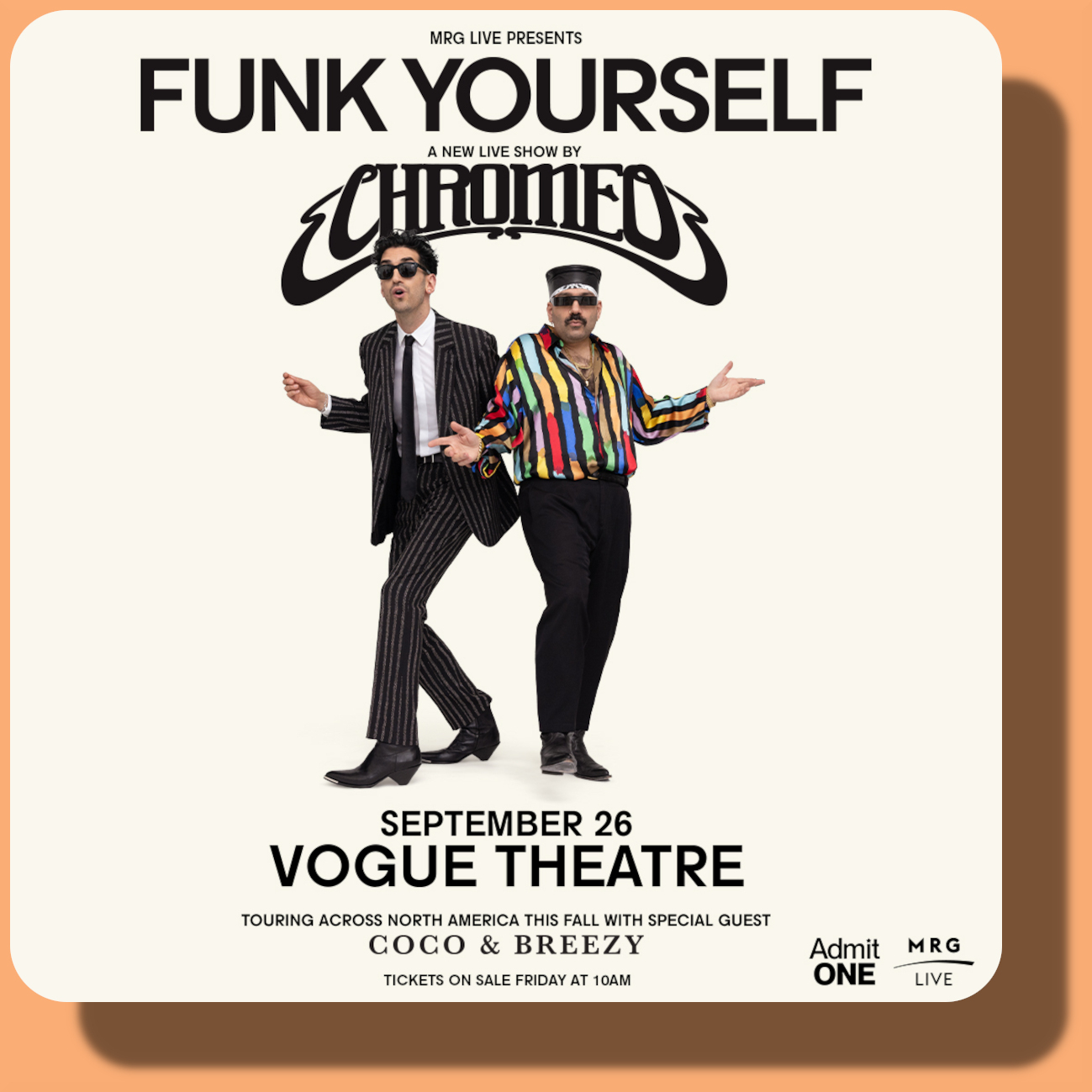 CHROMEO - Funk Yourself Tour | Sep 26, 2023 | Vogue Theatre, Vancouver