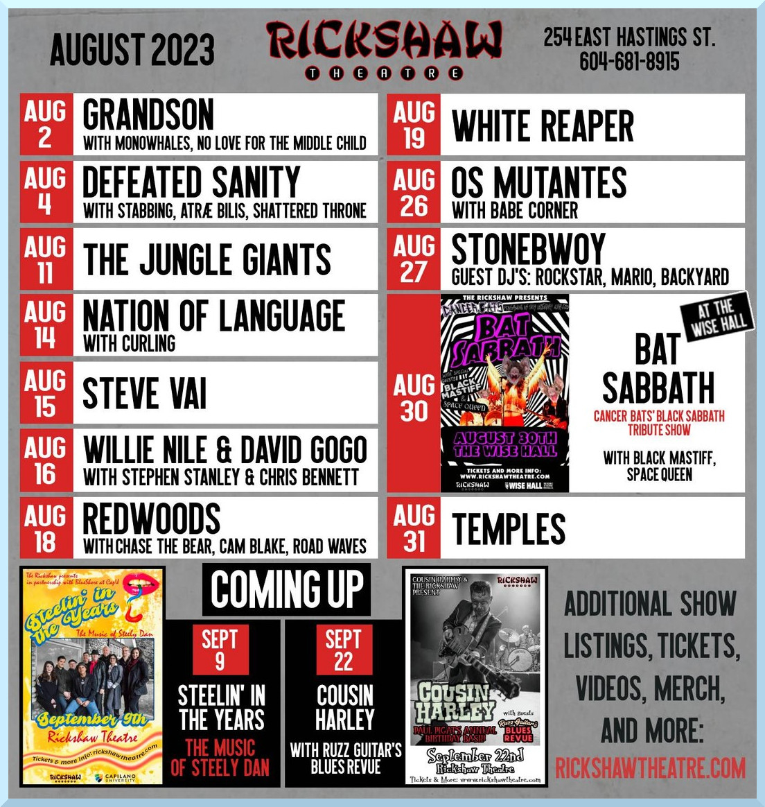 Rickshaw Theatre August events | 2023